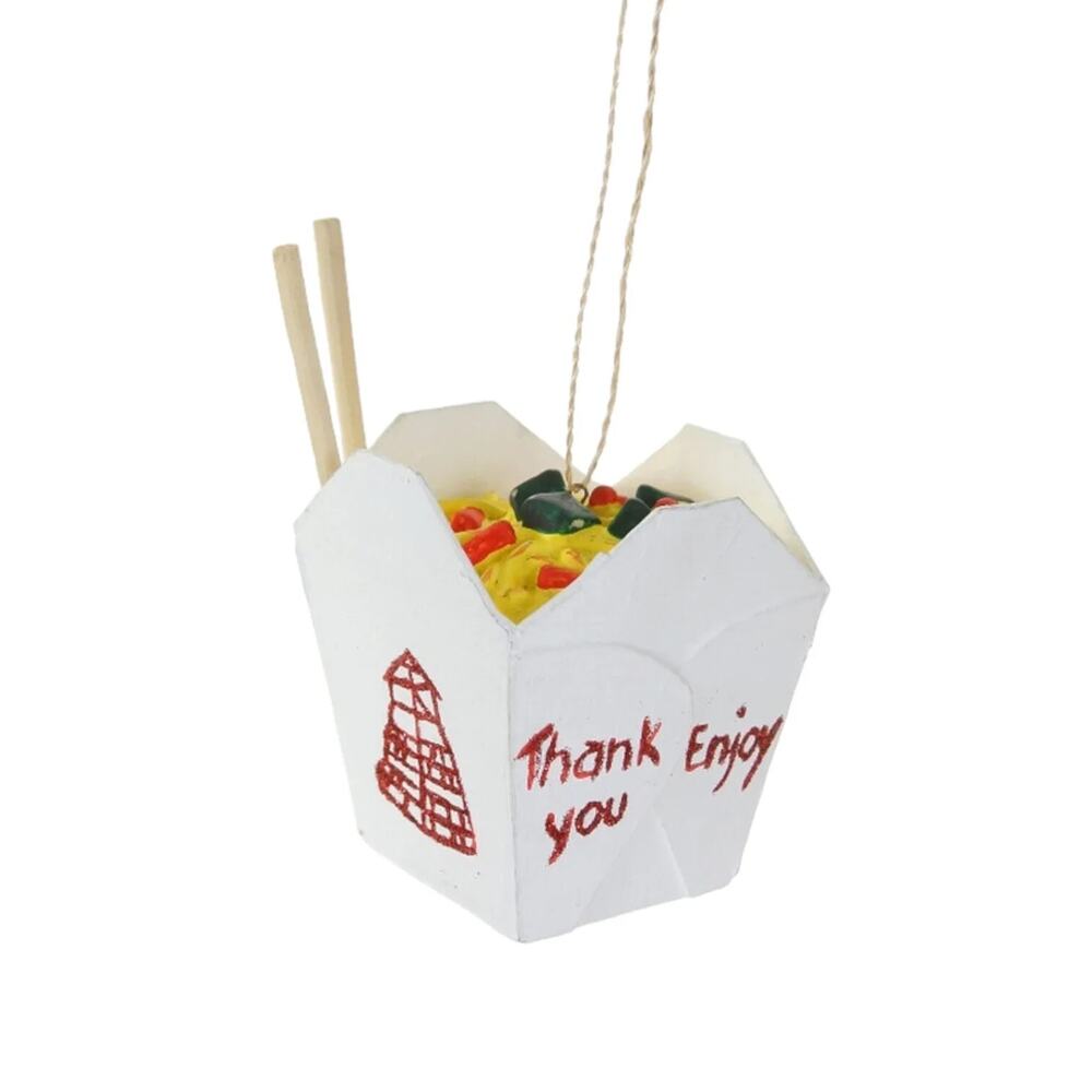 Cody Foster Chinese Food Ornament, Take Out Box, Chop Sticks